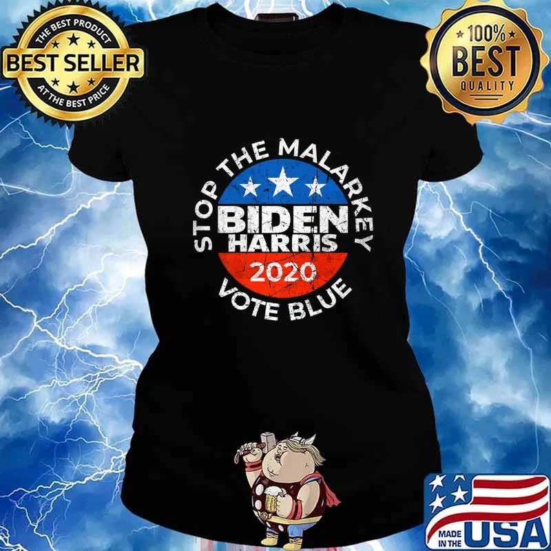 Distressed Biden Harris 2020 Pro Joe Biden Vote Blue Premium T-Shirt Ladies tee