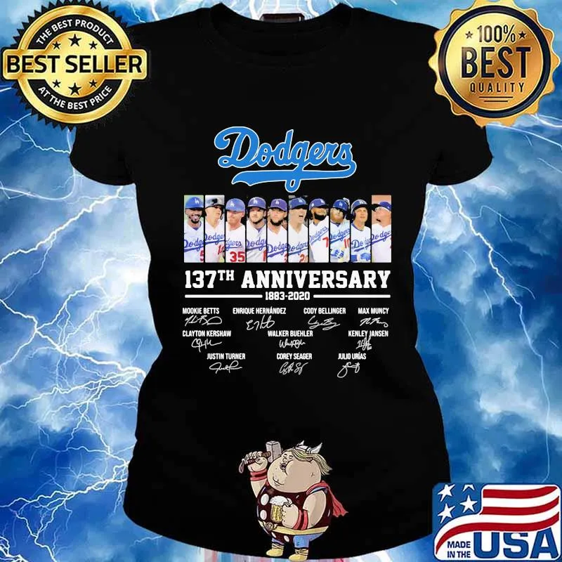 Dodgers 137th anniversary memory signatures s Ladies tee