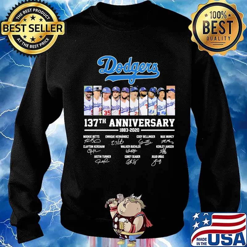Dodgers 137th anniversary memory signatures s Sweater