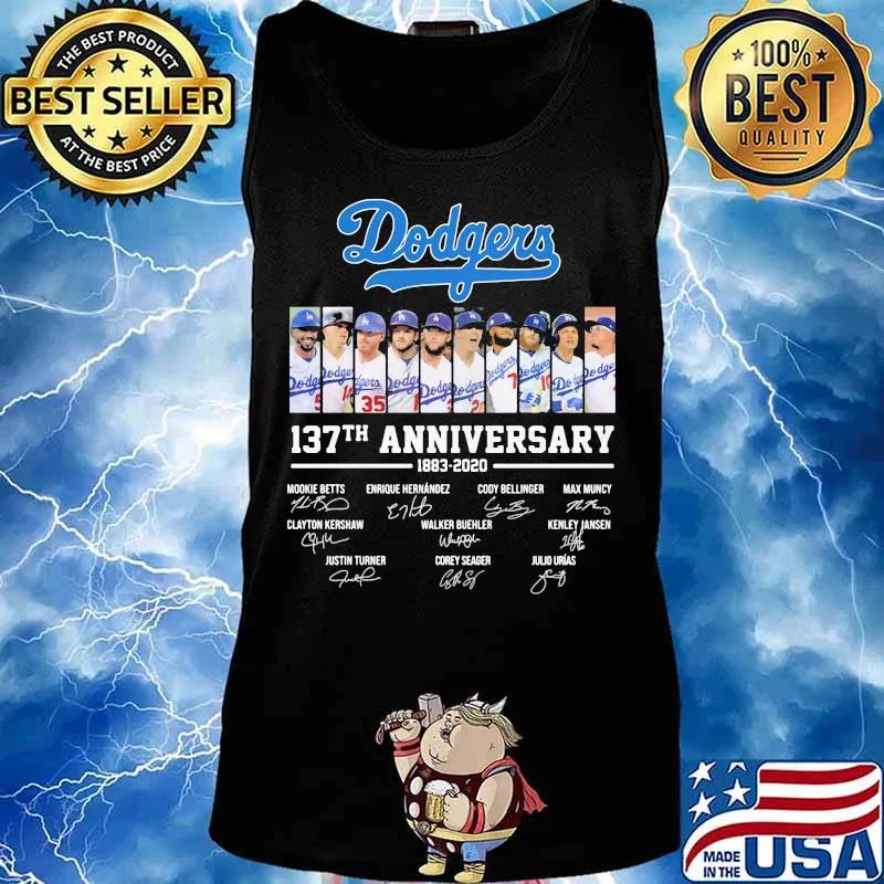 Dodgers 137th anniversary memory signatures s Tank top