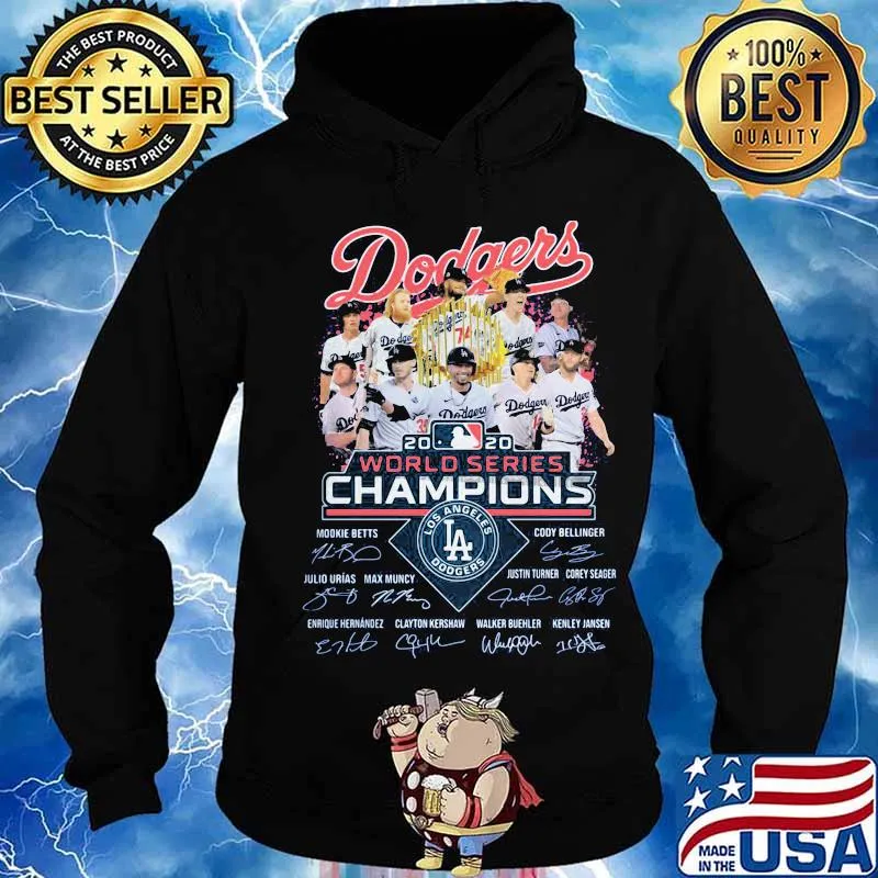 Dodgers 2020 world series champions los angeles signatures s Hoodie