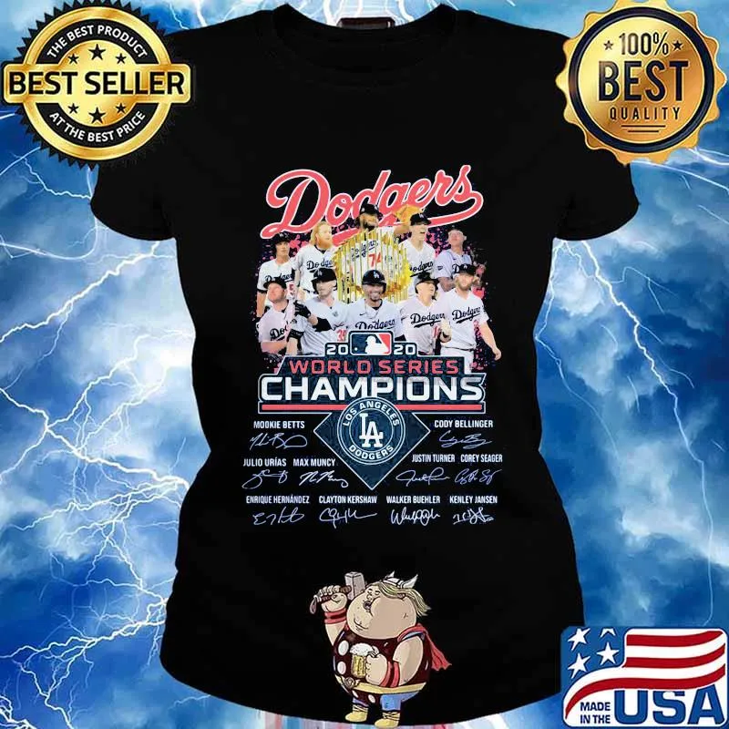 Dodgers 2020 world series champions los angeles signatures s Ladies tee