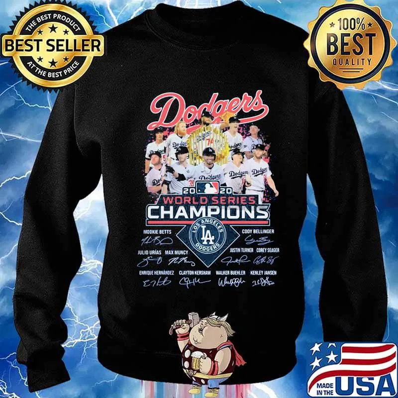 Dodgers 2020 world series champions los angeles signatures s Sweater