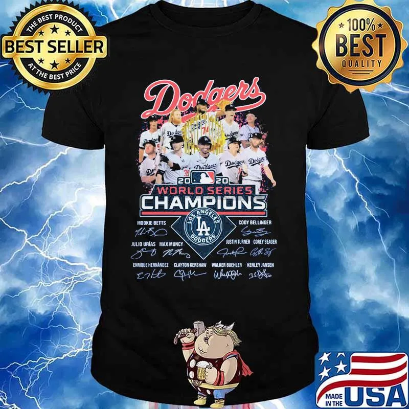 Dodgers 2020 world series champions los angeles signatures shirt