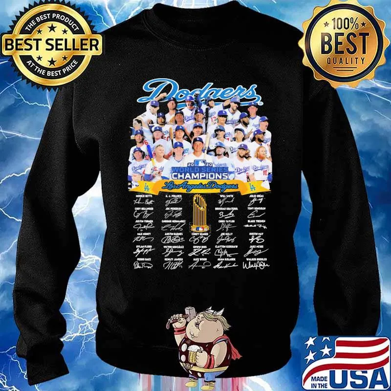 Dodgers world series champions los angeles signature s Sweater