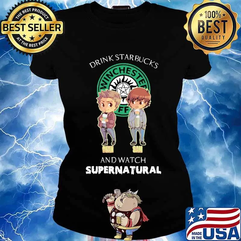 Drink starbucks and watch supernatural s Ladies tee