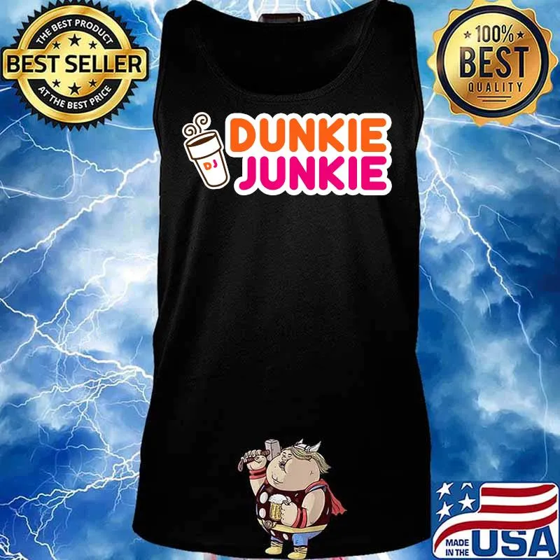 Dunkie Junkie Love Funny Coffee Sayings Novelty Shirt Tank top