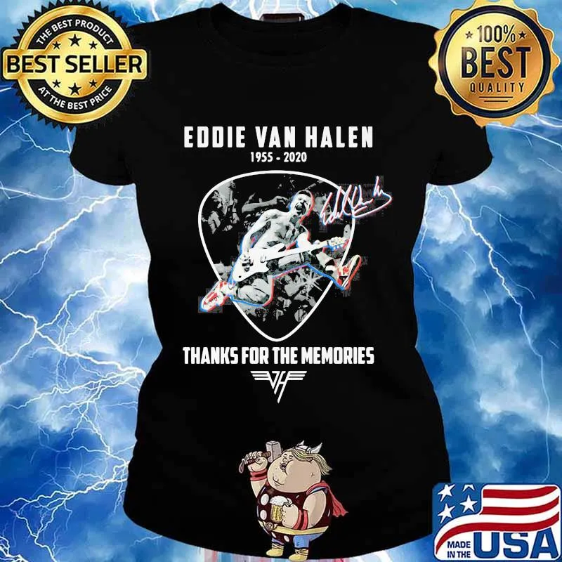 Eddie van halen 1955 2020 thank for the memories signature s Ladies tee