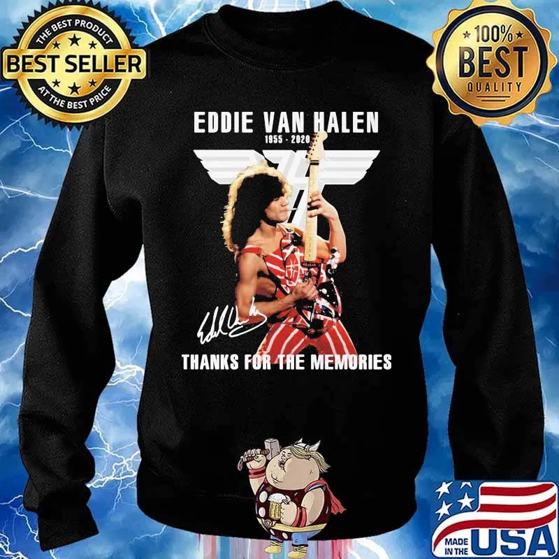 Eddie van halen 1955 2020 thank for the memories signature vintage retro s Sweater