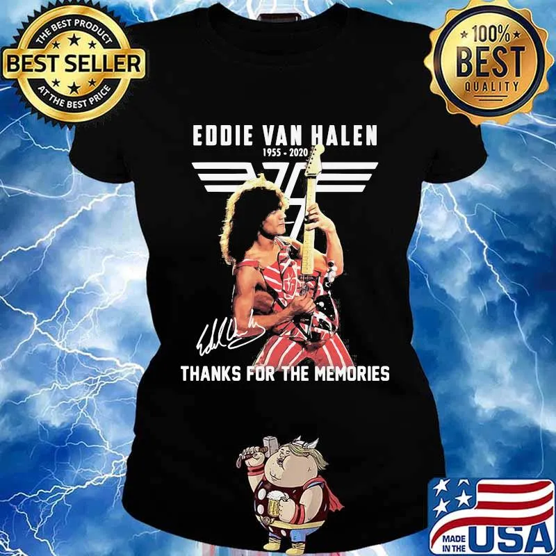 Eddie van halen 1955 2020 thank for the memories signatures s Ladies tee