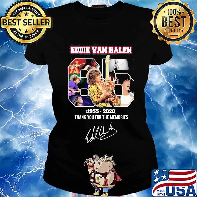 Eddie van halen 65 1955 2020 thank for the memories signature s Ladies tee