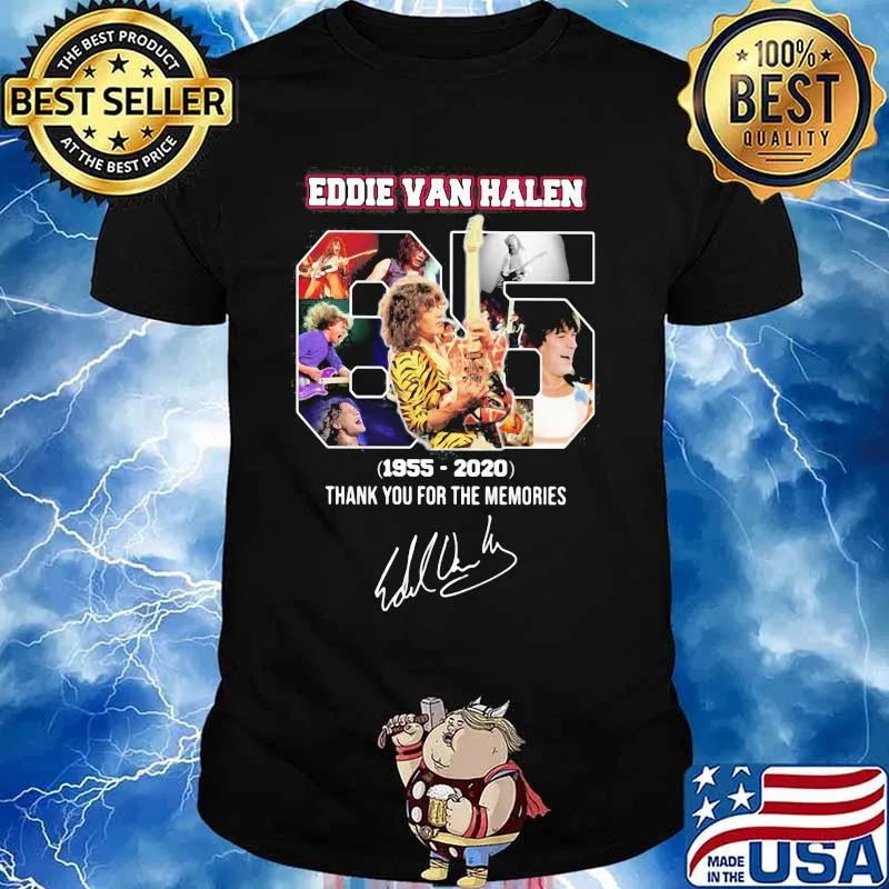 Eddie van halen 65 1955 2020 thank for the memories signature shirt