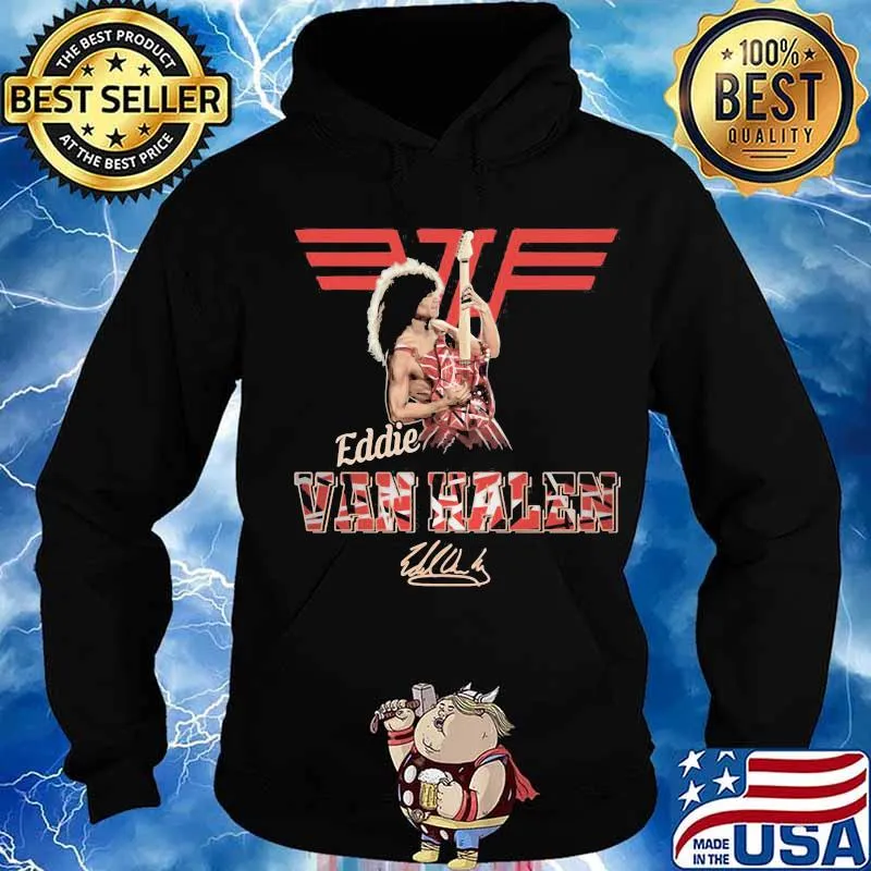 Eddie van halen playing guitar signature s Hoodie