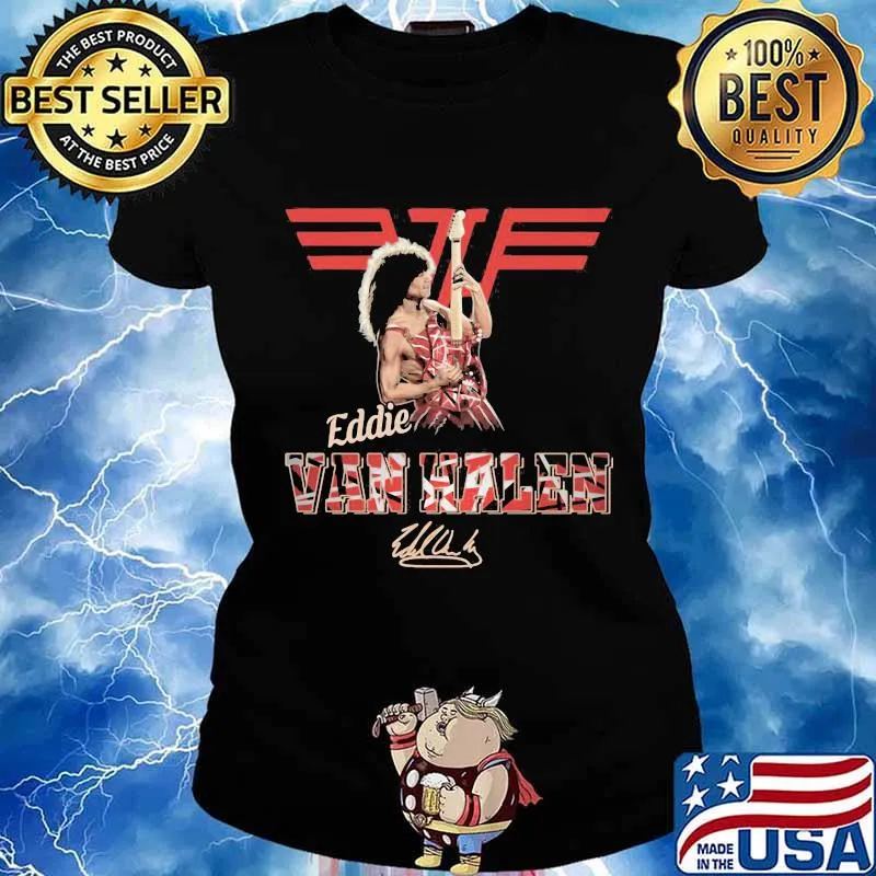 Eddie van halen playing guitar signature s Ladies tee
