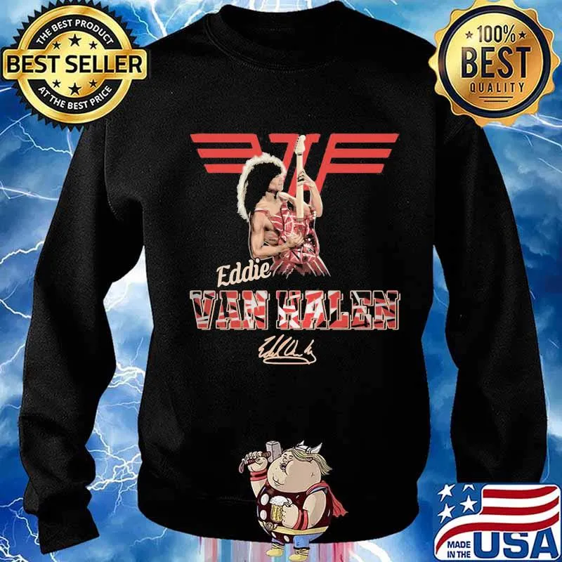 Eddie van halen playing guitar signature s Sweater