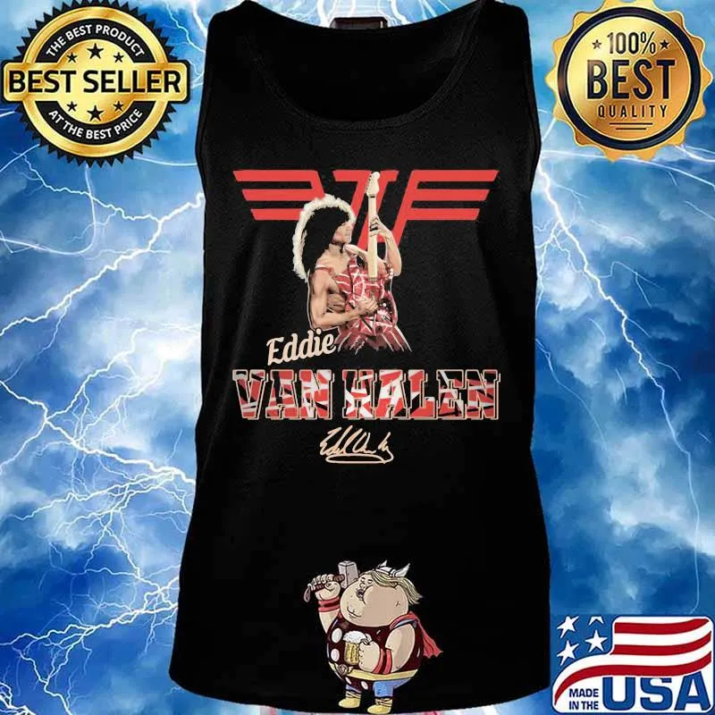Eddie van halen playing guitar signature s Tank top