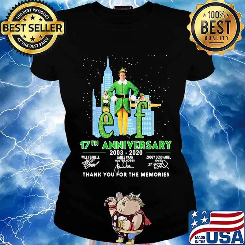 Elf 17th anniversary 2003 2020 thank for the memories signatures s Ladies tee