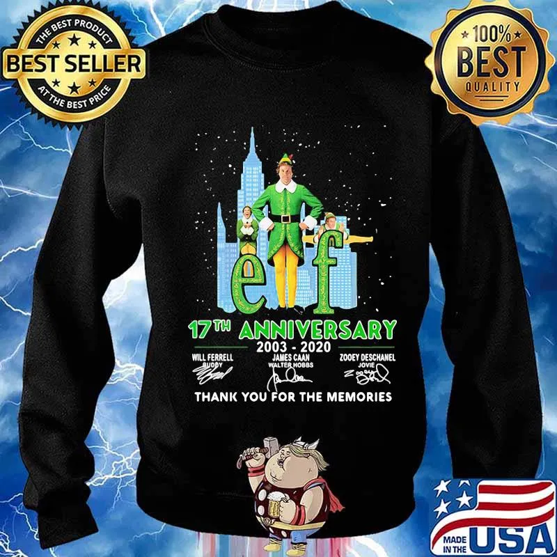 Elf 17th anniversary 2003 2020 thank for the memories signatures s Sweater