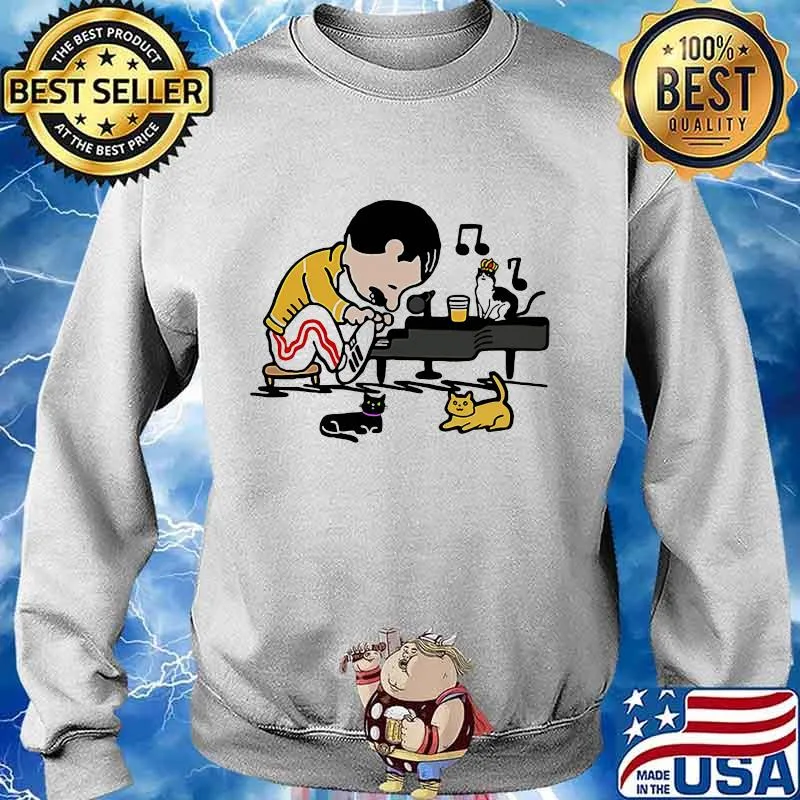 Freddie mercury playing piano with cats s Sweater