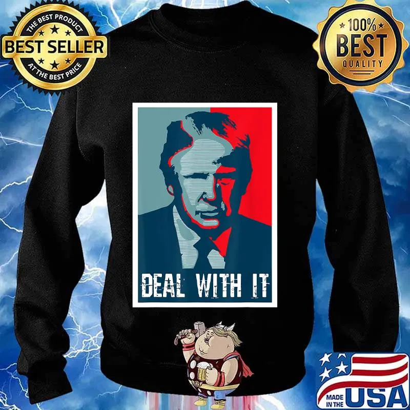 Funny Deal With It President Donald Trump Retro T-Shirt Sweater