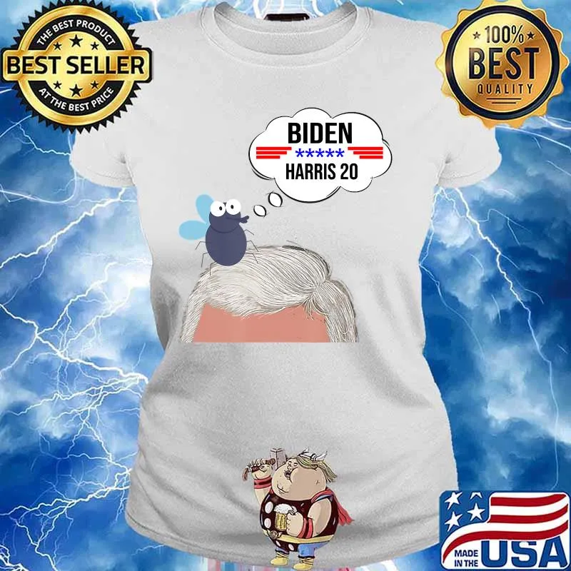 Funny Debate Fly on Mike Pence's Head for Biden Harris 2020 T-Shirt Ladies tee
