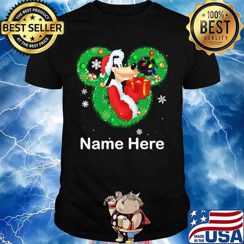 Goofy dog mickey mouse name here christmas shirt
