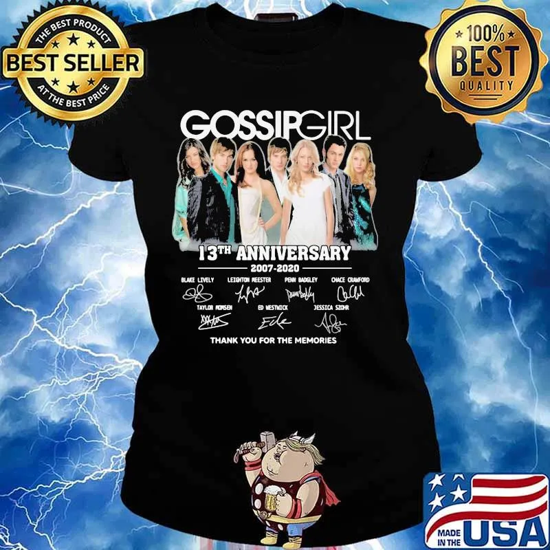 Gossip girl 13th anniversary 2007 2020 thank for the memories signatures s Ladies tee