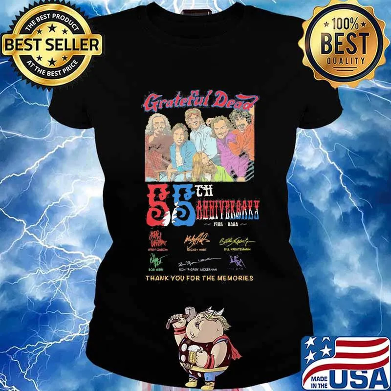 Grateful dead 55th anniversary 1965 2020 thank for the memories signatures s Ladies tee