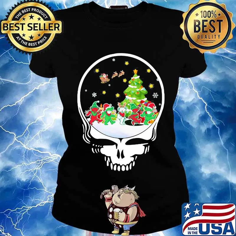 Grateful dead bears merry christmas s Ladies tee