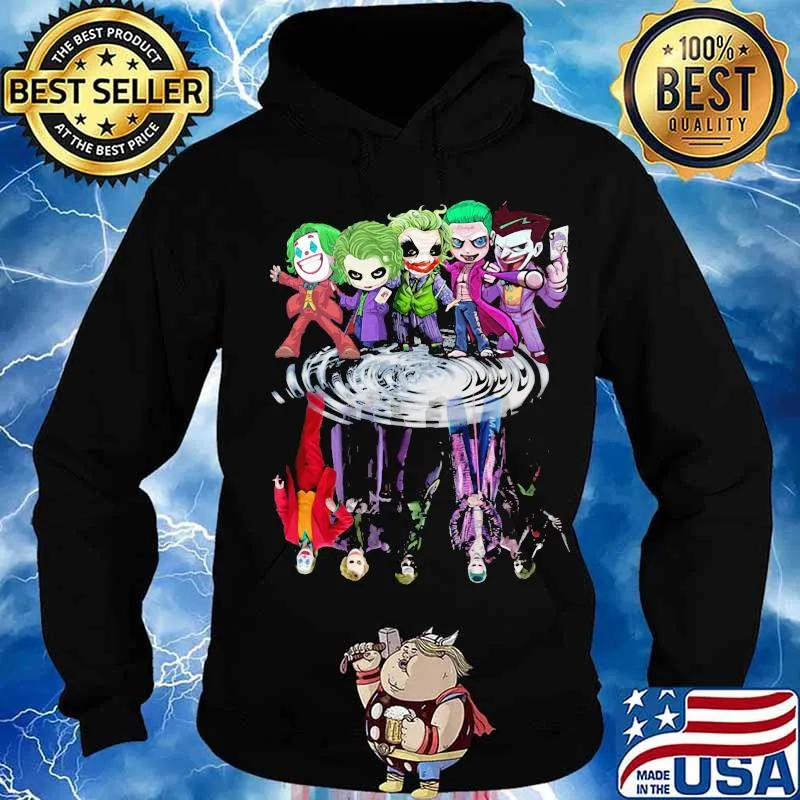 Halloween horror characters chibi water reflection s Hoodie