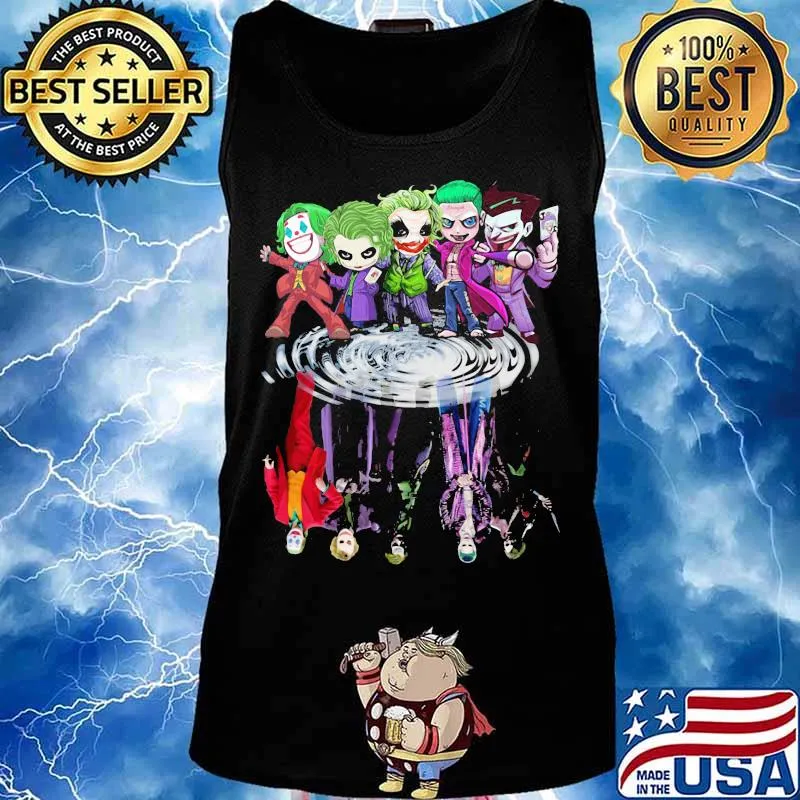 Halloween horror characters chibi water reflection s Tank top