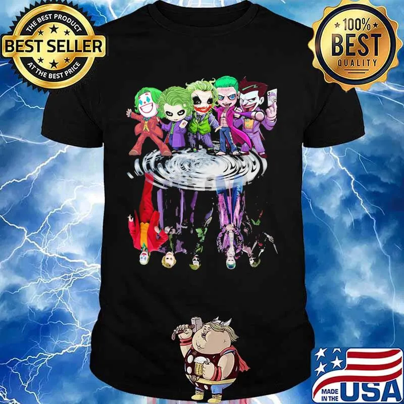 Halloween horror characters chibi water reflection shirt