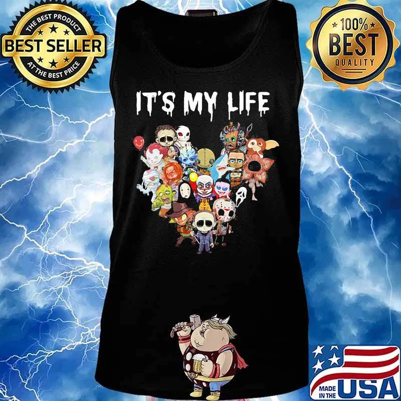 Halloween horror characters it's my life heart s Tank top