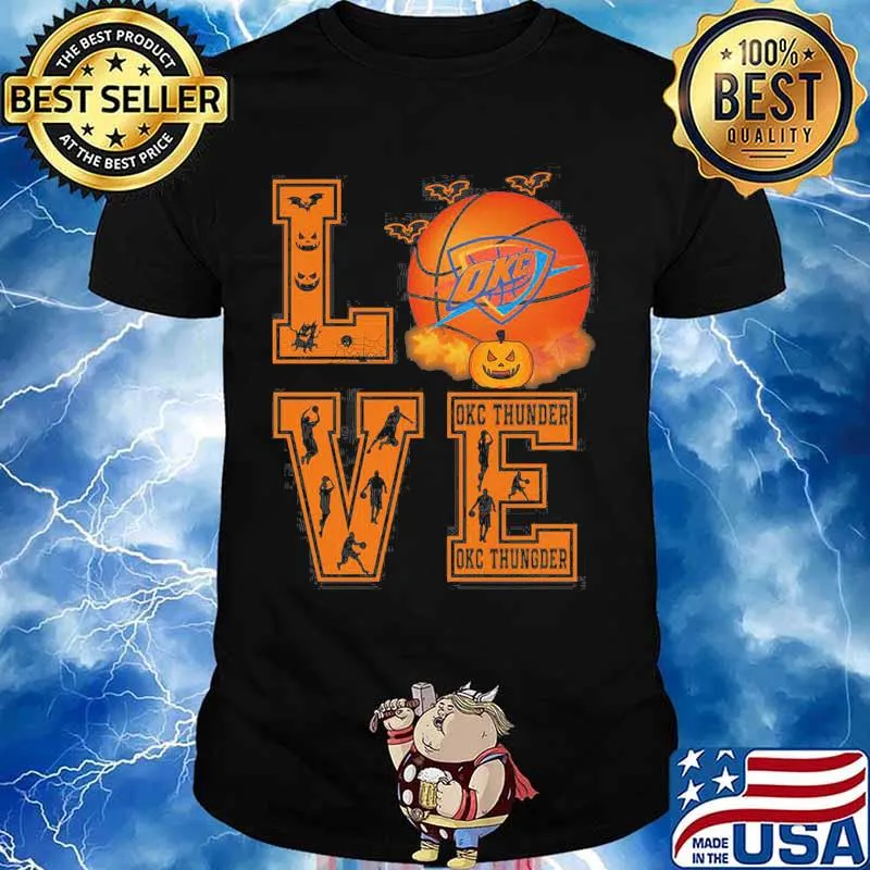 Halloween love okc thunder basketball shirt