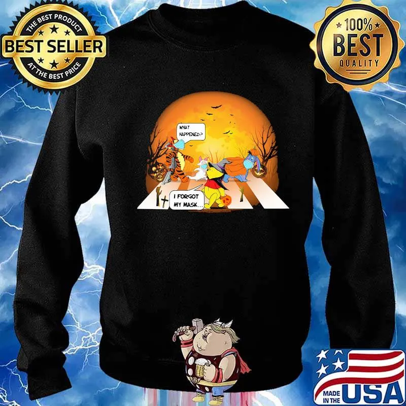 Halloween pooh and friends crossing the line what happened i forgot my mask s Sweater