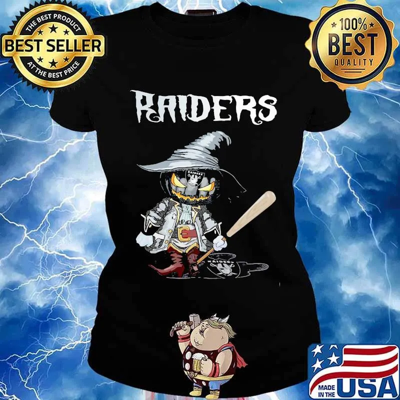 Halloween witch pumpkin oklahoma raiders baseball s Ladies tee