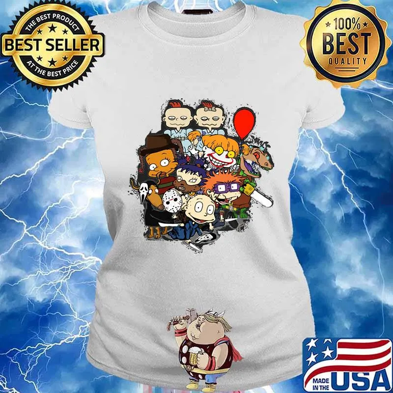 Happy halloween horror movie characters s Ladies tee