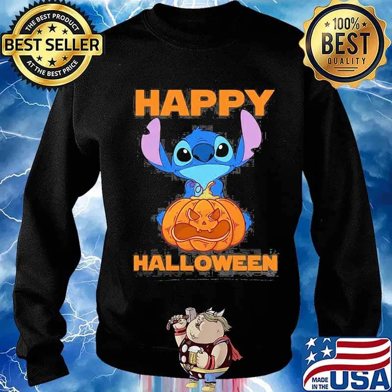 Happy halloween stitch hug pumpkin s Sweater