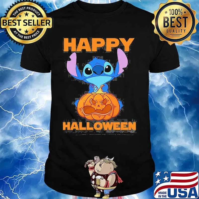 Happy halloween stitch hug pumpkin shirt