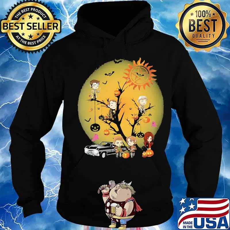 happy halloween tree supernatural characters chibi moon s Hoodie