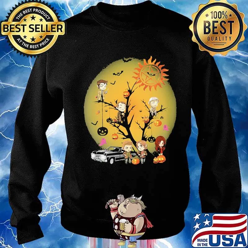 happy halloween tree supernatural characters chibi moon s Sweater