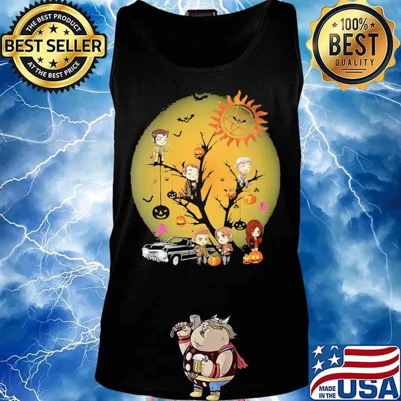 happy halloween tree supernatural characters chibi moon s Tank top