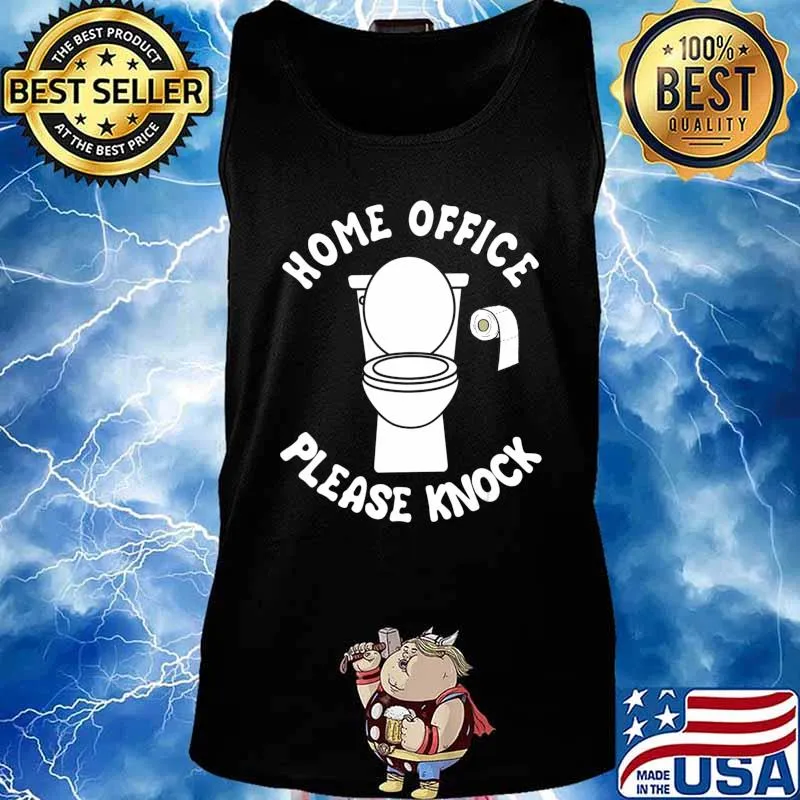 Home Office Please Knock Funny Home Office Bathroom T-Shirt Tank top