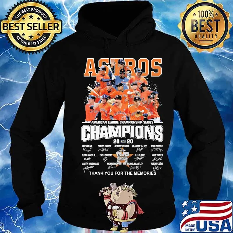 Houston astros american league championship series champions thank you for the memories signatures s Hoodie