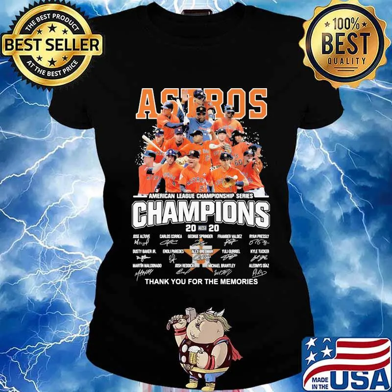 Houston astros american league championship series champions thank you for the memories signatures s Ladies tee