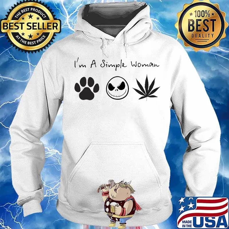 I'm a simple woman dog skull cannabis s Hoodie