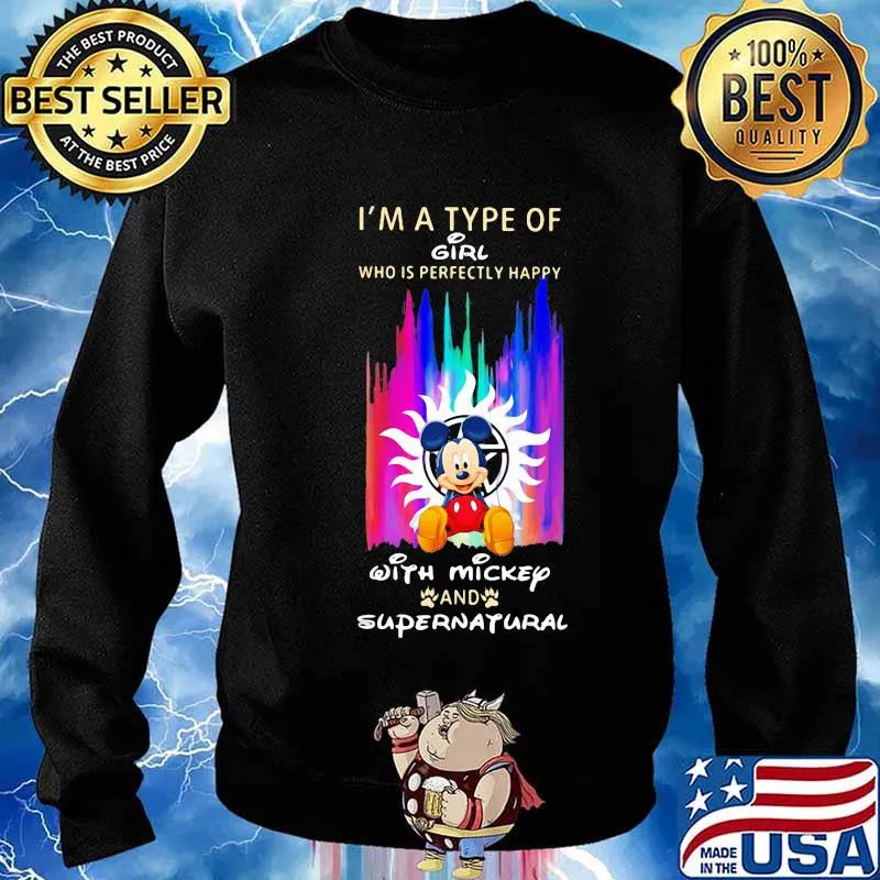 I'm a type of girl who is perfectly happy with mickey and supernatural s Sweater