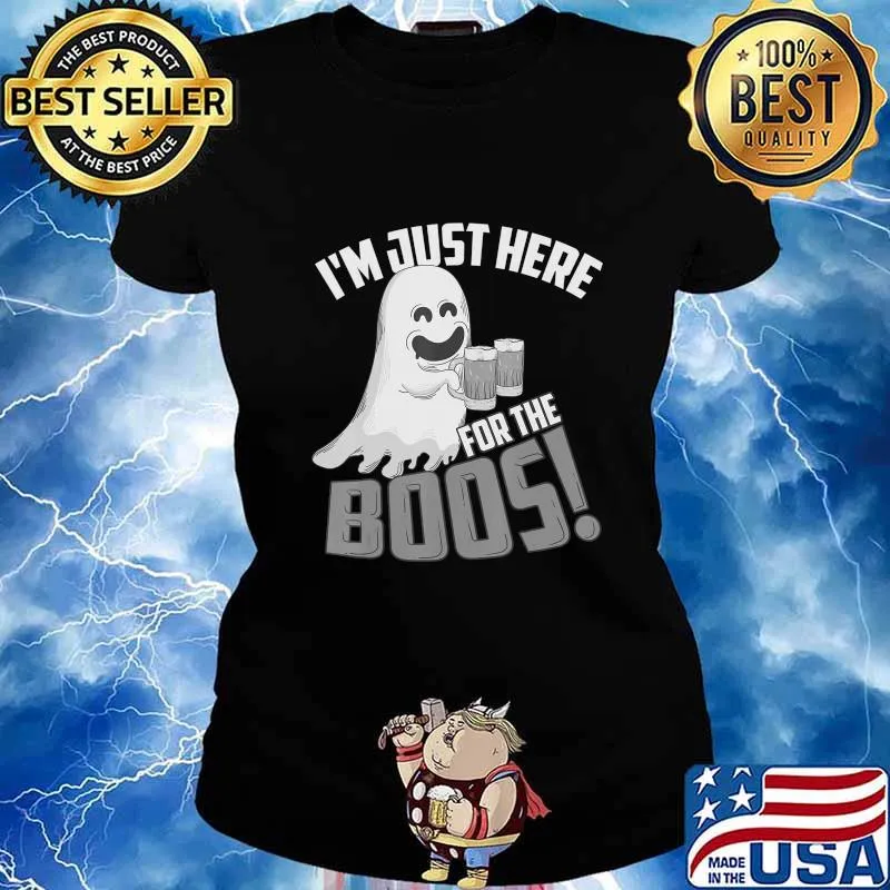 I'm Just Here For The Boos! Halloween Brew Cute Scary Gift T-Shirt Ladies tee