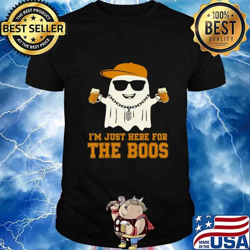 Im Just Here For The Beer Boos Halloween Funny Cool T-Shirt