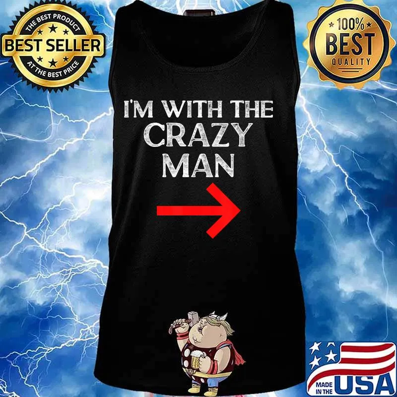 Im With The Crazy Man Halloween Couple Costume For Women T-Shirt Tank top